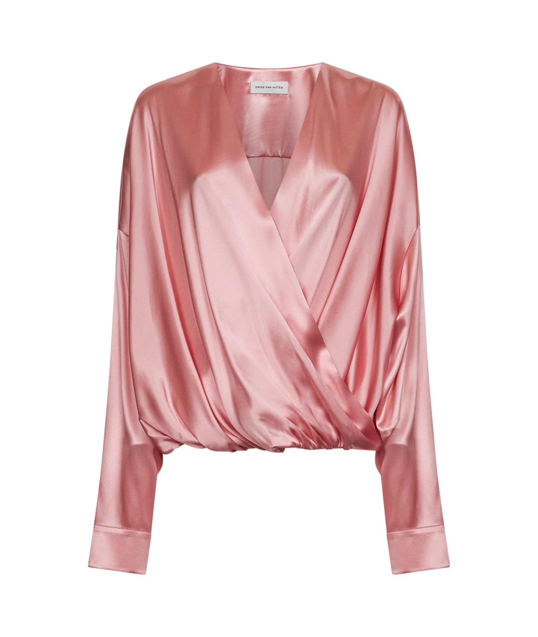 DRIES VAN NOTEN Розовая шелковая блузы, фото 1