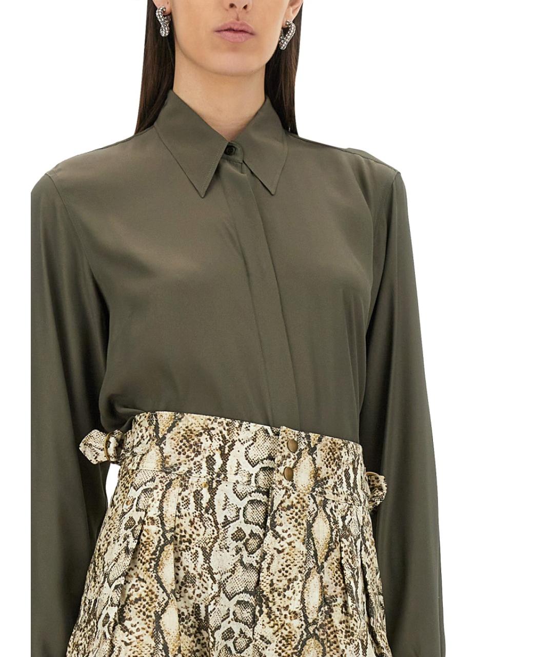 DRIES VAN NOTEN Зеленая шелковая рубашка, фото 5