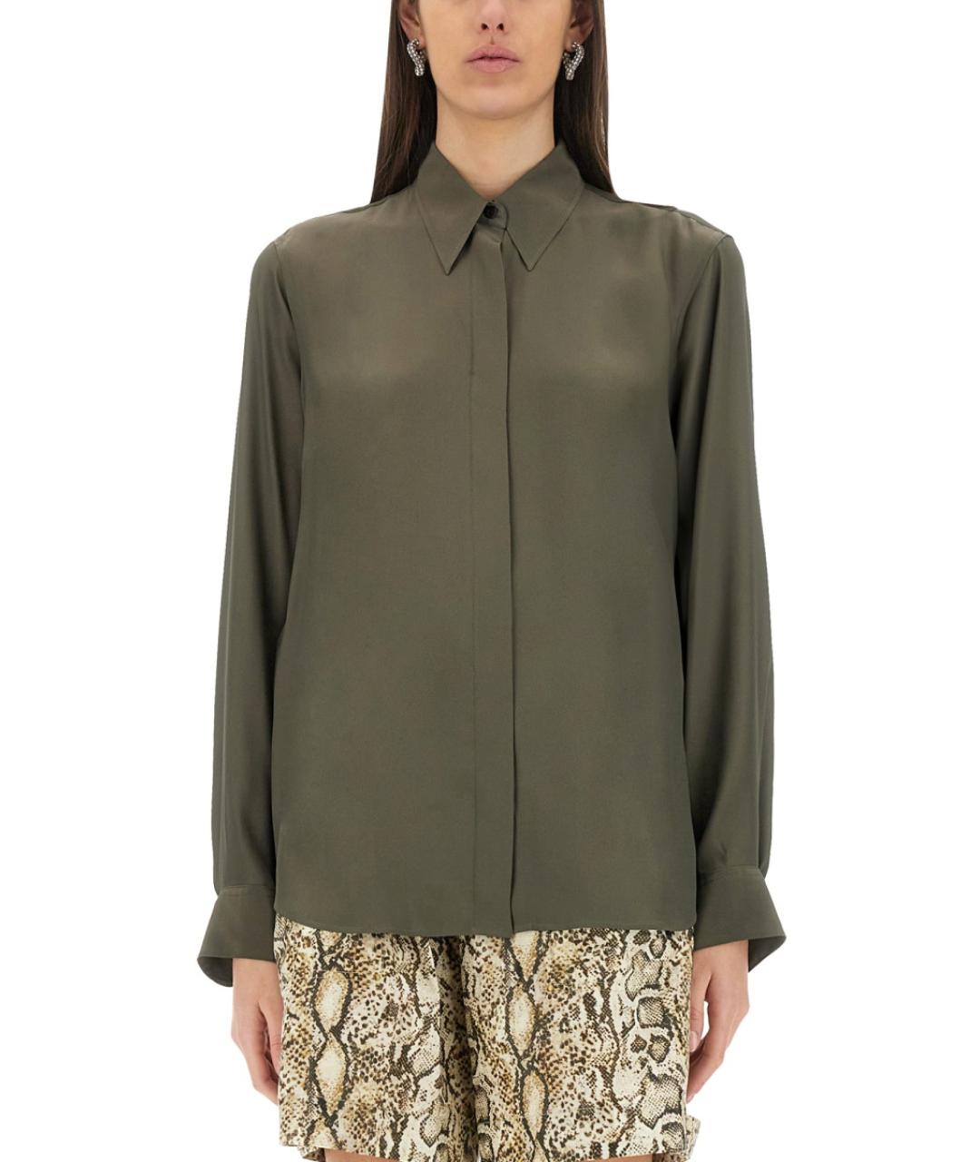 DRIES VAN NOTEN Зеленая шелковая рубашка, фото 2