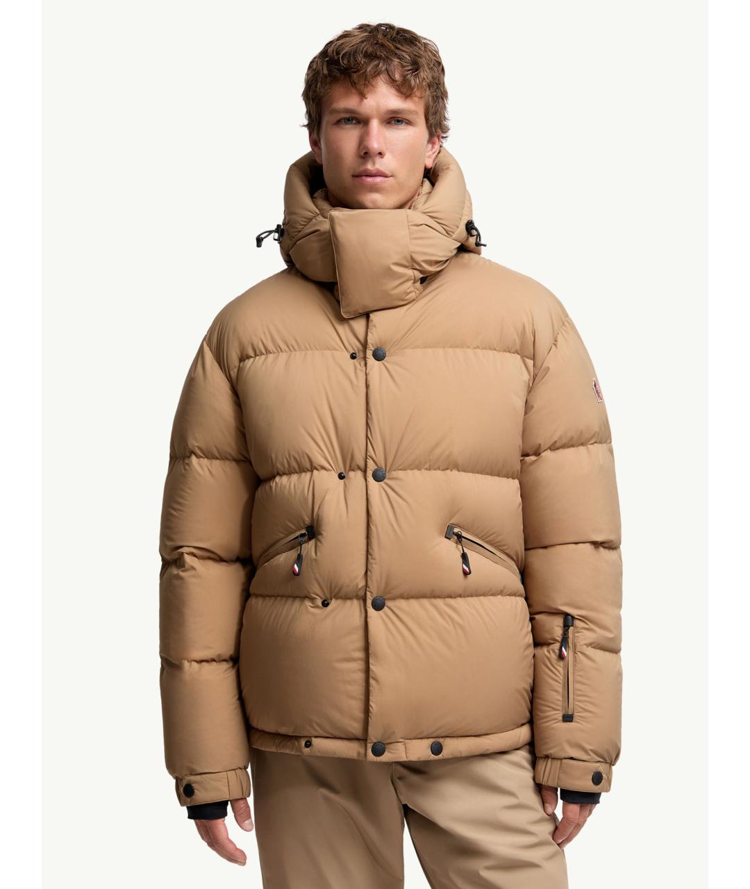 MONCLER Коричневая полиамидовая куртка, фото 4