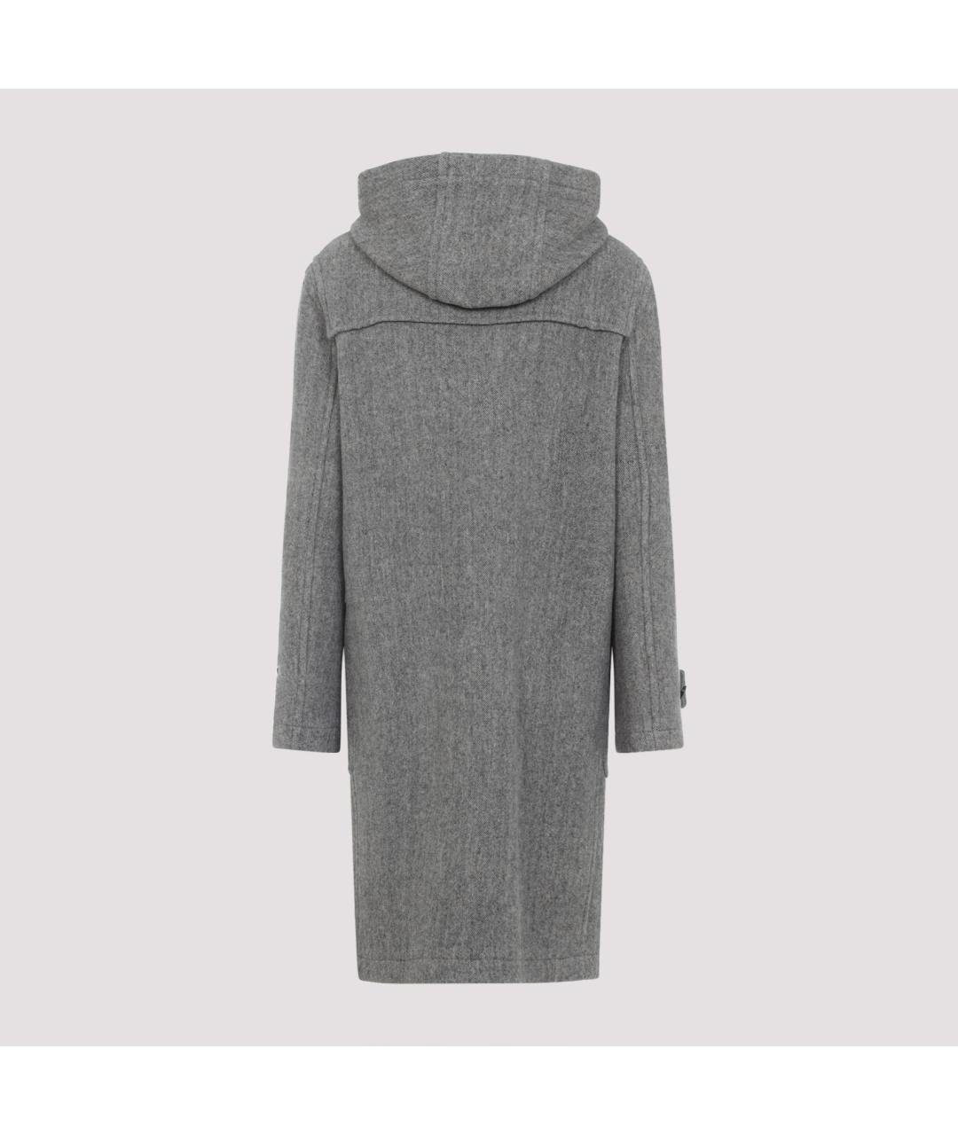 BURBERRY Серое шерстяное пальто, фото 2