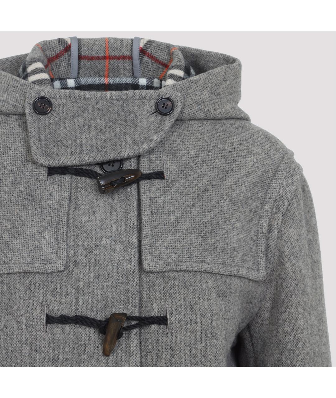 BURBERRY Серое шерстяное пальто, фото 3