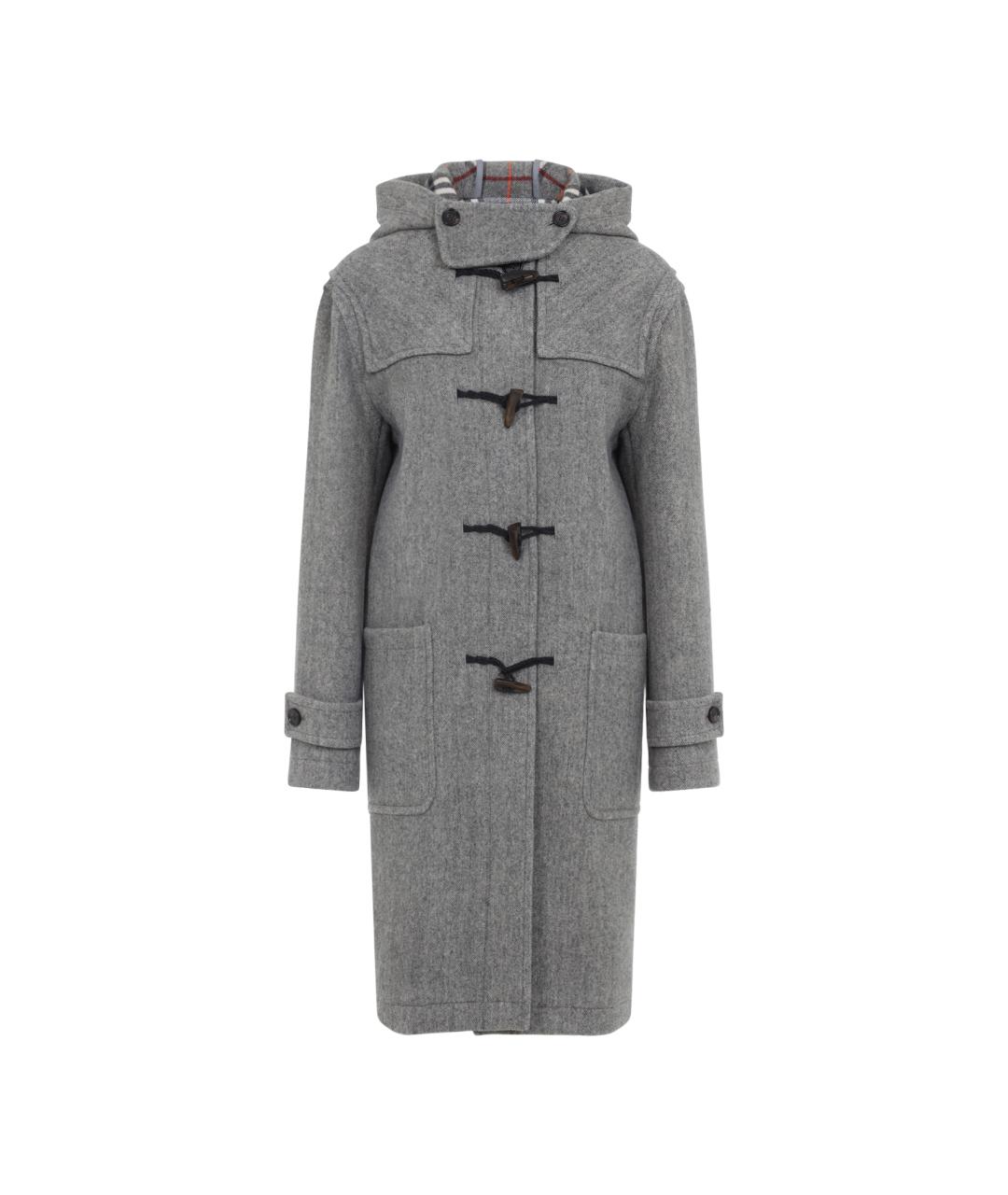 BURBERRY Серое шерстяное пальто, фото 1