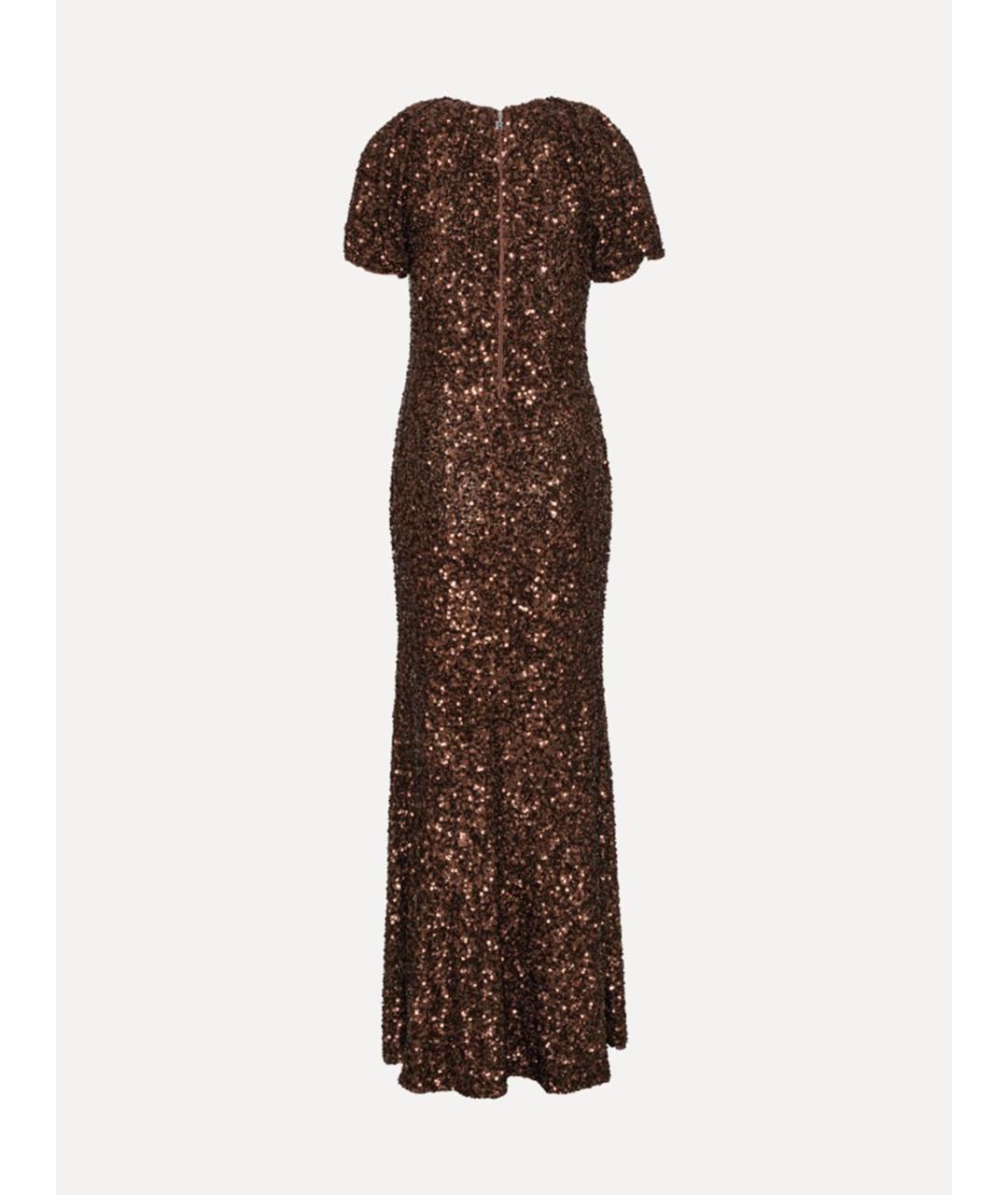 ROTATE Коричневое полиэстеровое вечернее платье, фото 5