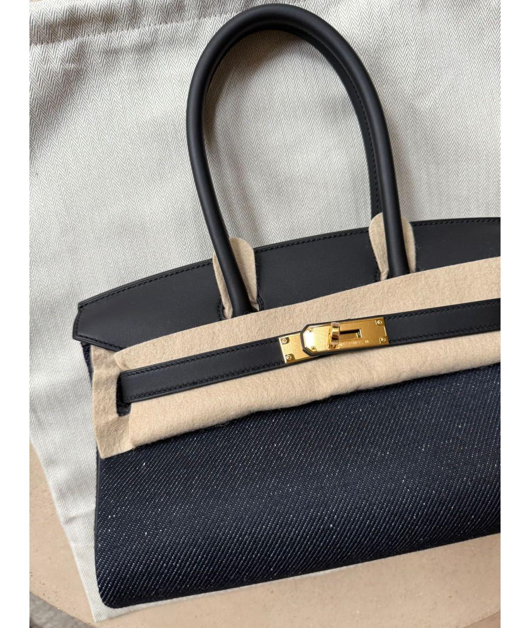 HERMES Черная кожаная сумка с короткими ручками, фото 2