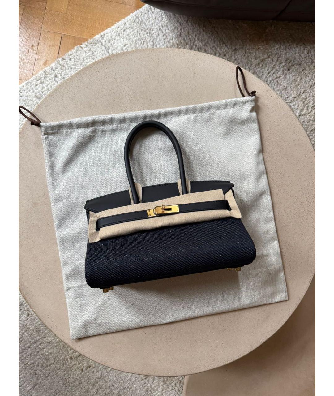 HERMES Черная кожаная сумка с короткими ручками, фото 5