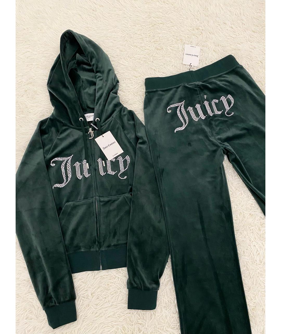 JUICY COUTURE Зеленый велюровый спортивные костюмы, фото 4