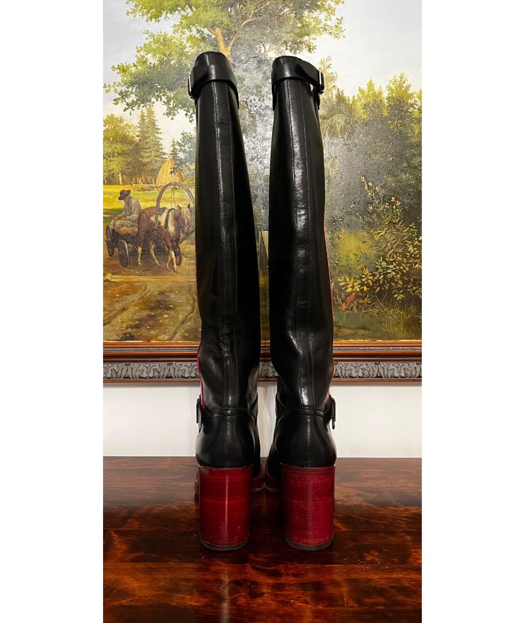 CHRISTIAN DIOR Черные кожаные сапоги, фото 4