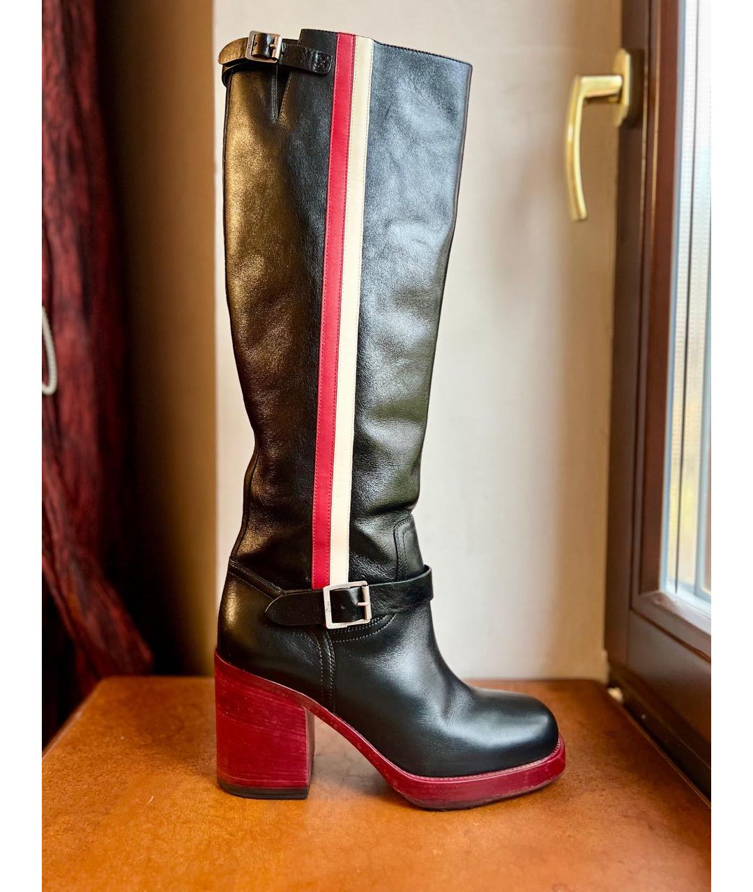 CHRISTIAN DIOR Черные кожаные сапоги, фото 6