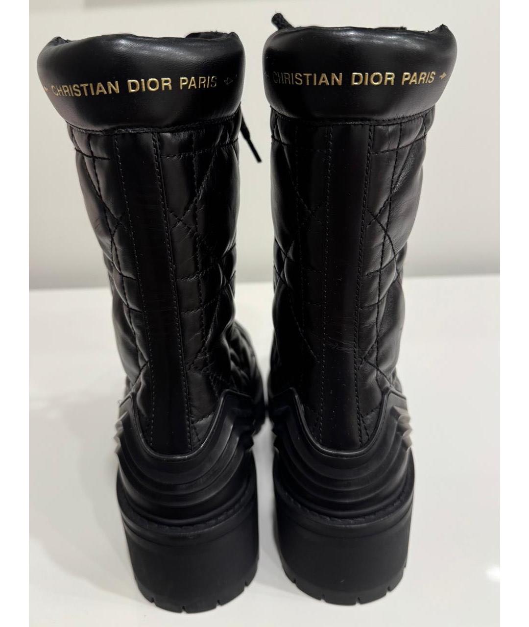 CHRISTIAN DIOR Черные кожаные ботинки, фото 3