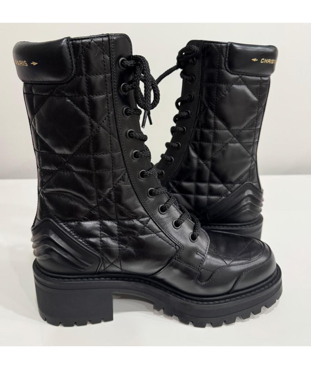 CHRISTIAN DIOR Черные кожаные ботинки, фото 4