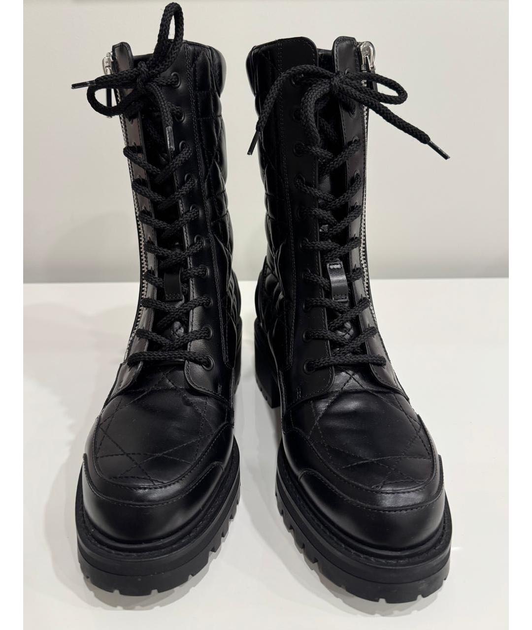 CHRISTIAN DIOR Черные кожаные ботинки, фото 2