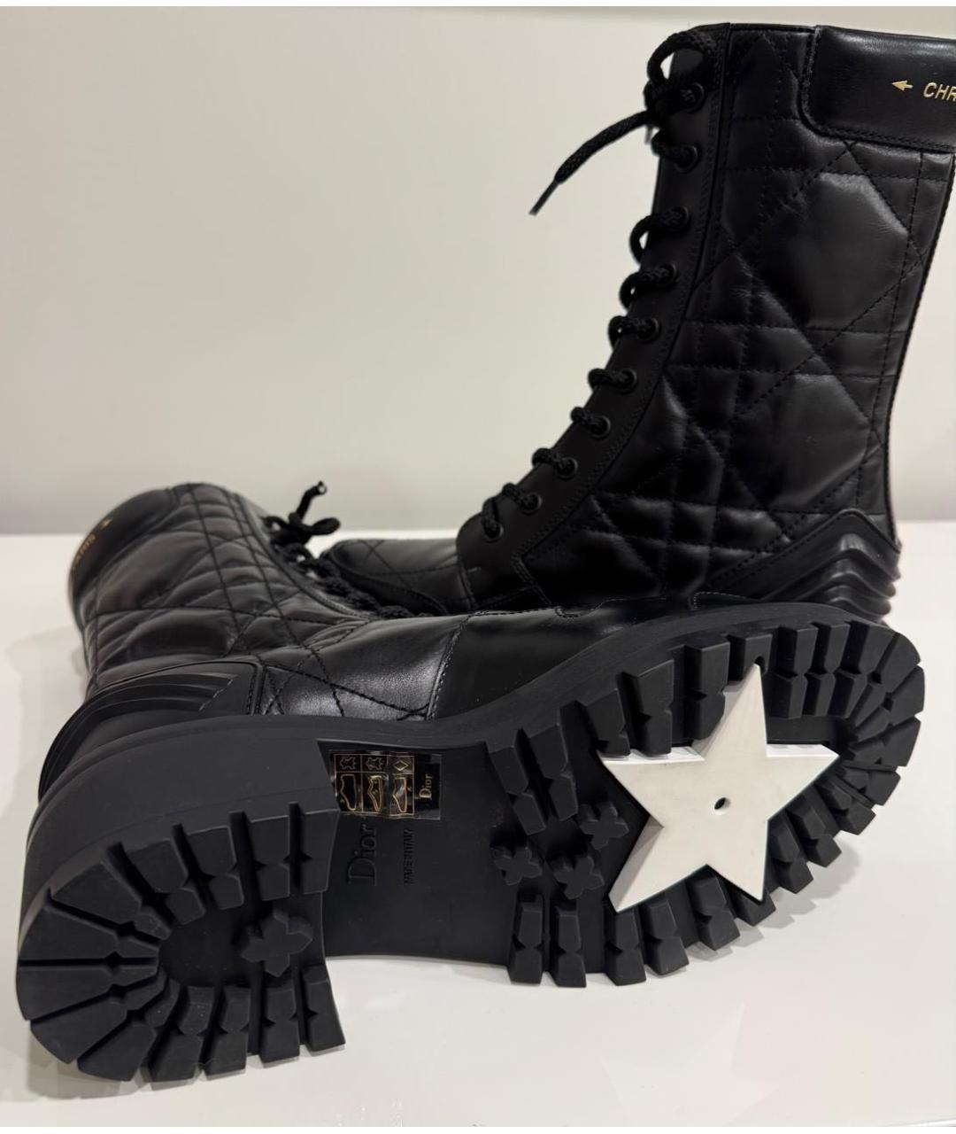 CHRISTIAN DIOR Черные кожаные ботинки, фото 5