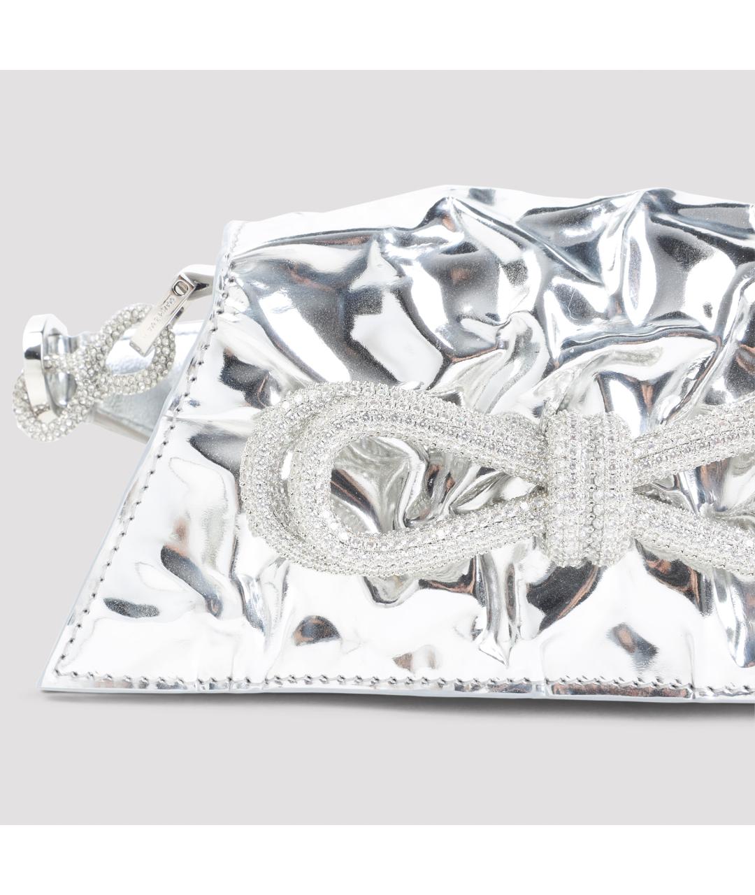 MACH&MACH Серебряная кожаная сумка через плечо, фото 3