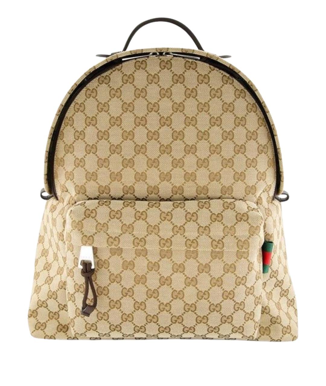 GUCCI Бежевый тканевый рюкзак, фото 1