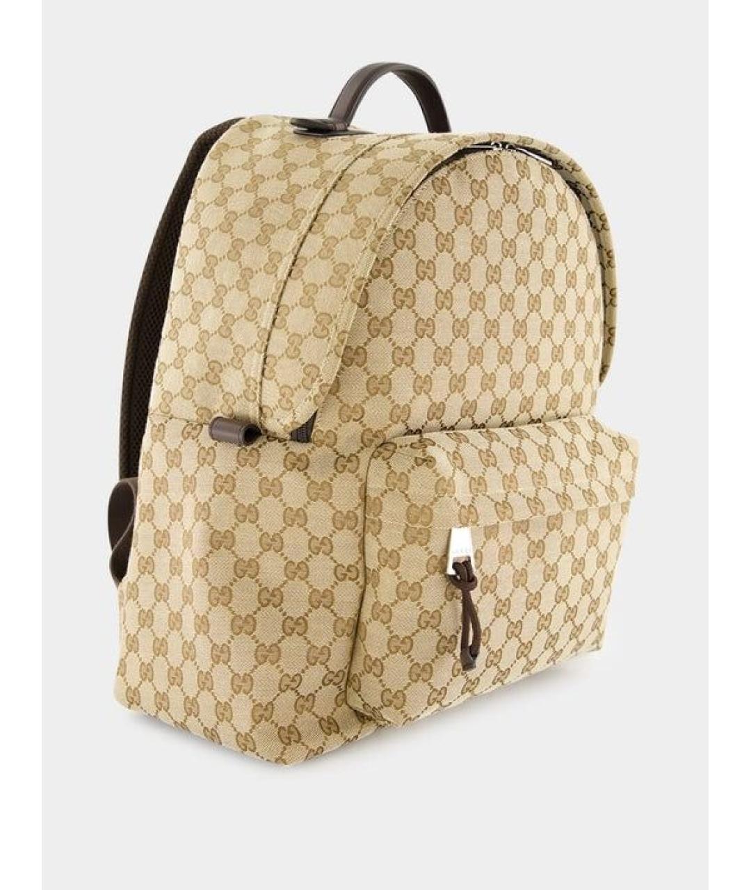 GUCCI Бежевый тканевый рюкзак, фото 2