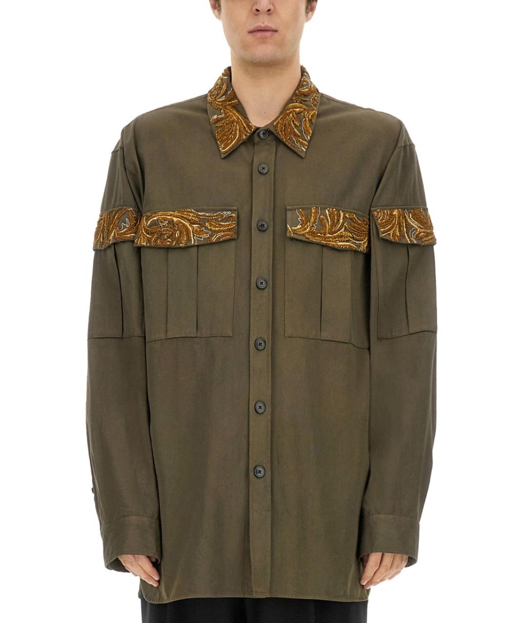 DRIES VAN NOTEN Зеленая хлопковая кэжуал рубашка, фото 2