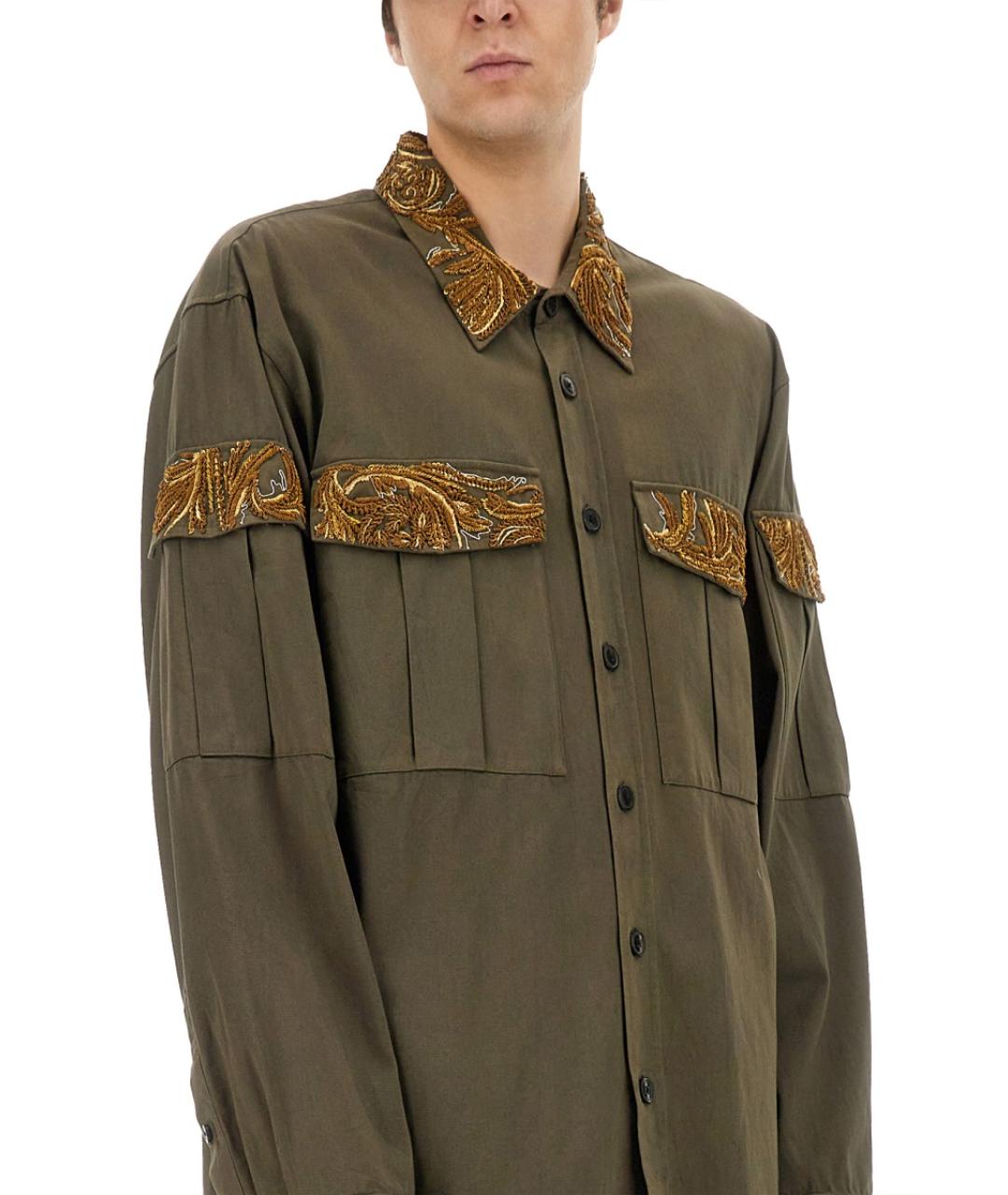 DRIES VAN NOTEN Зеленая хлопковая кэжуал рубашка, фото 5