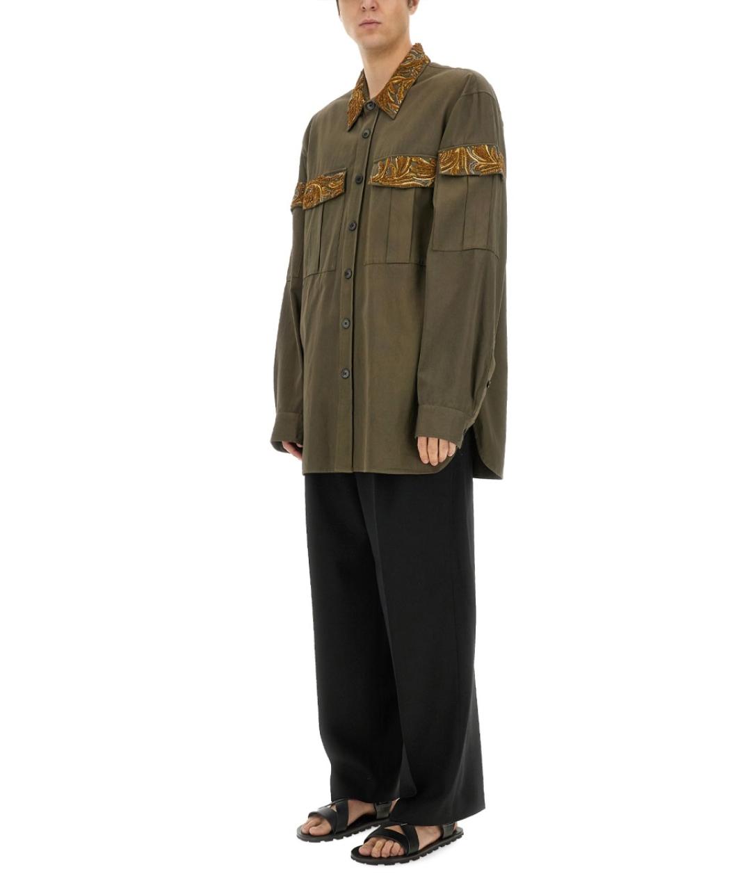 DRIES VAN NOTEN Зеленая хлопковая кэжуал рубашка, фото 3