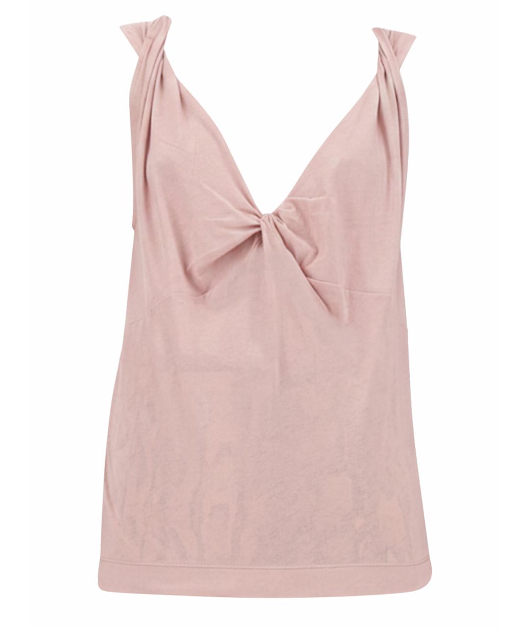 DRIES VAN NOTEN Розовая хлопковая майка, фото 1