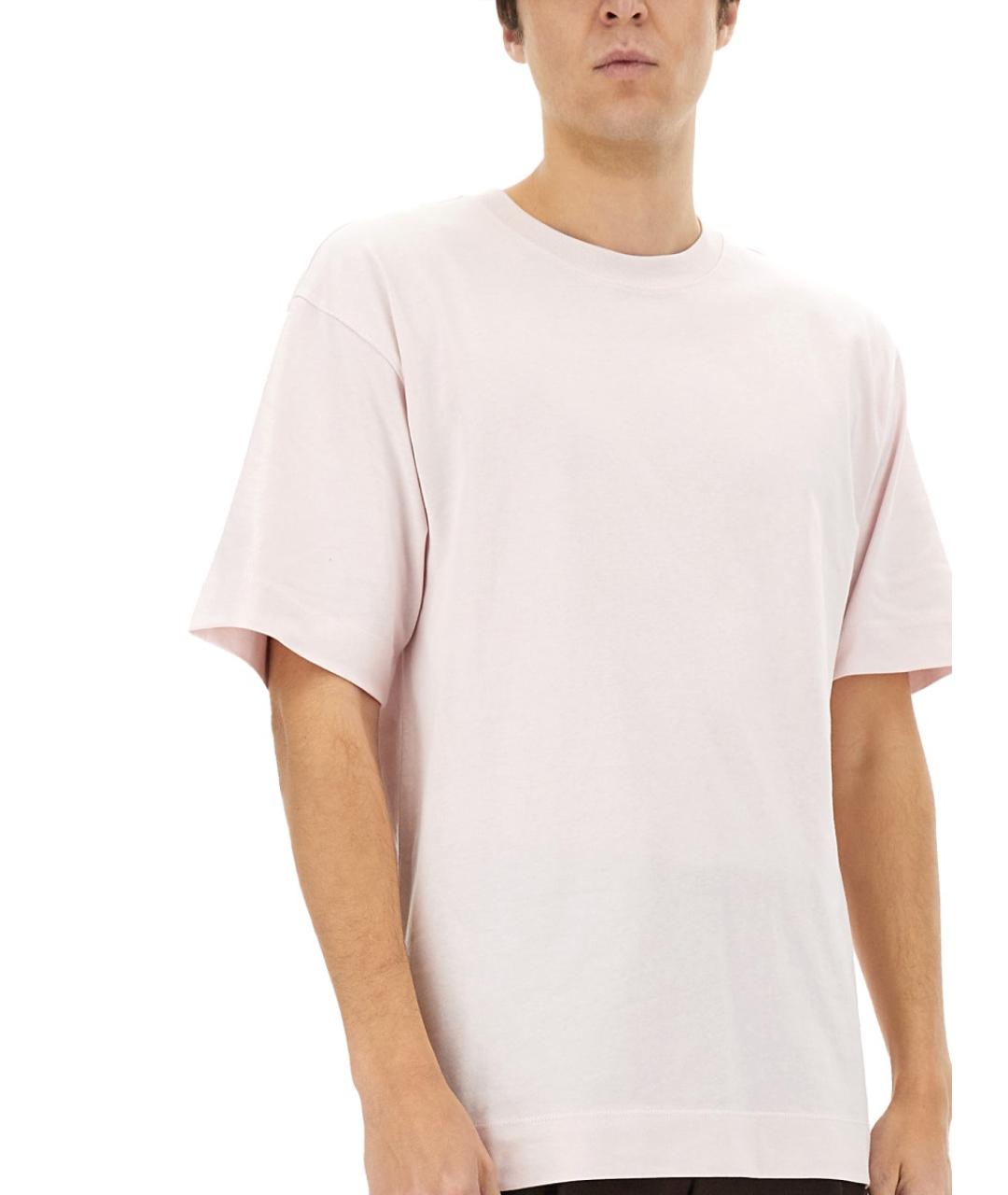 DRIES VAN NOTEN Розовая хлопковая футболка, фото 4