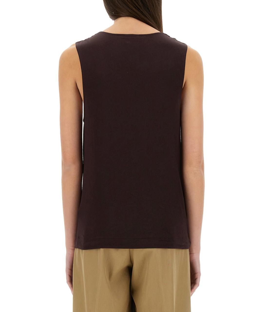 DRIES VAN NOTEN Бордовая хлопковая майка, фото 3