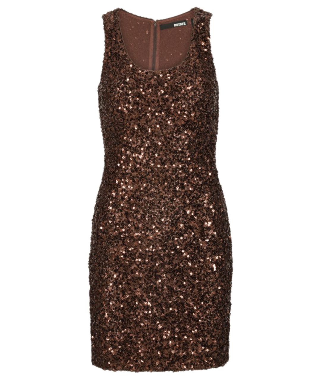 ROTATE Коричневое полиэстеровое вечернее платье, фото 1