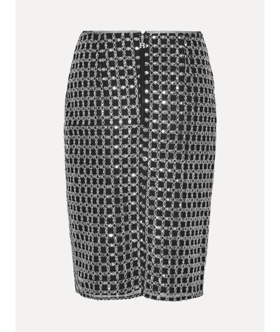 ROTATE Черная полиэстеровая юбка миди, фото 5