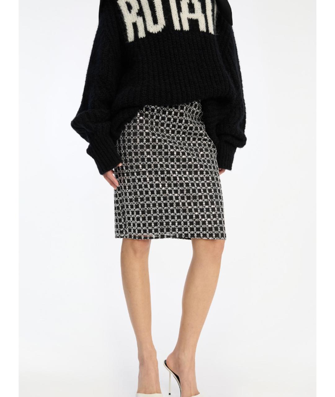 ROTATE Черная полиэстеровая юбка миди, фото 4