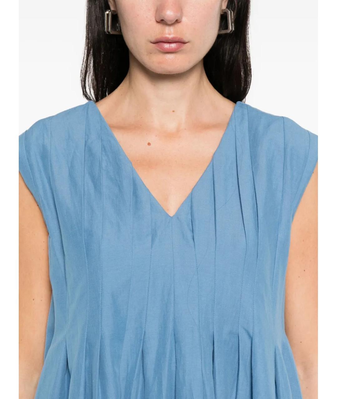 'S MAX MARA Синее повседневное платье, фото 5