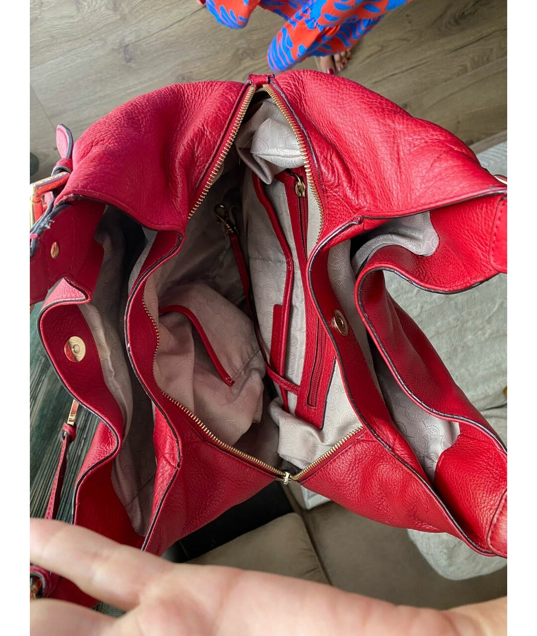 MICHAEL KORS Красная кожаная сумка тоут, фото 3