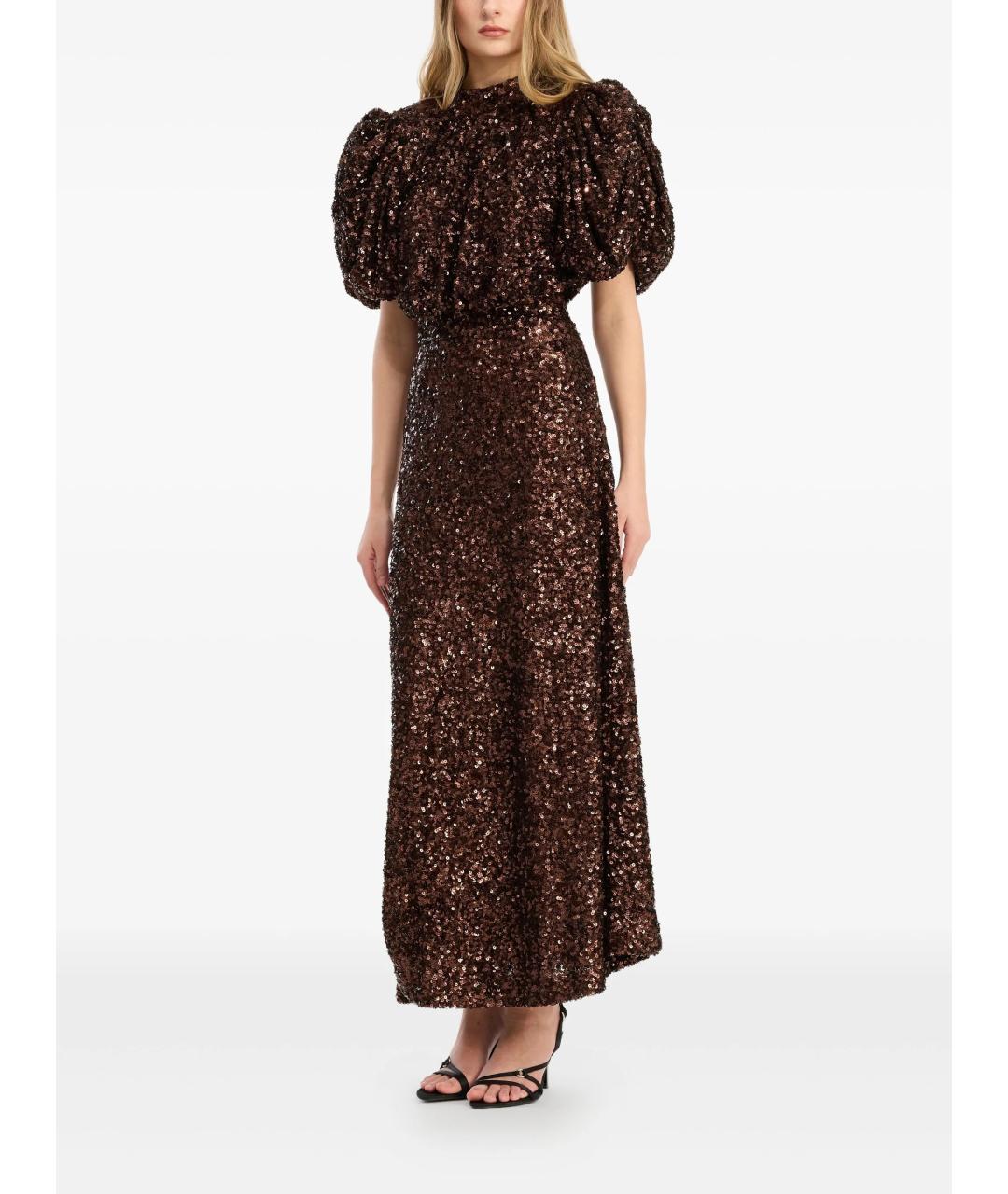 ROTATE Коричневое полиэстеровое вечернее платье, фото 2