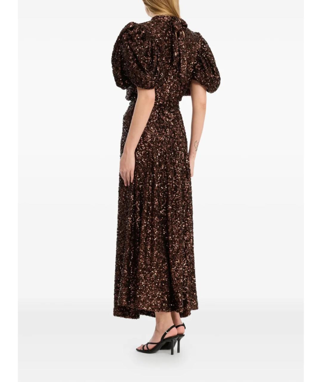 ROTATE Коричневое полиэстеровое вечернее платье, фото 3