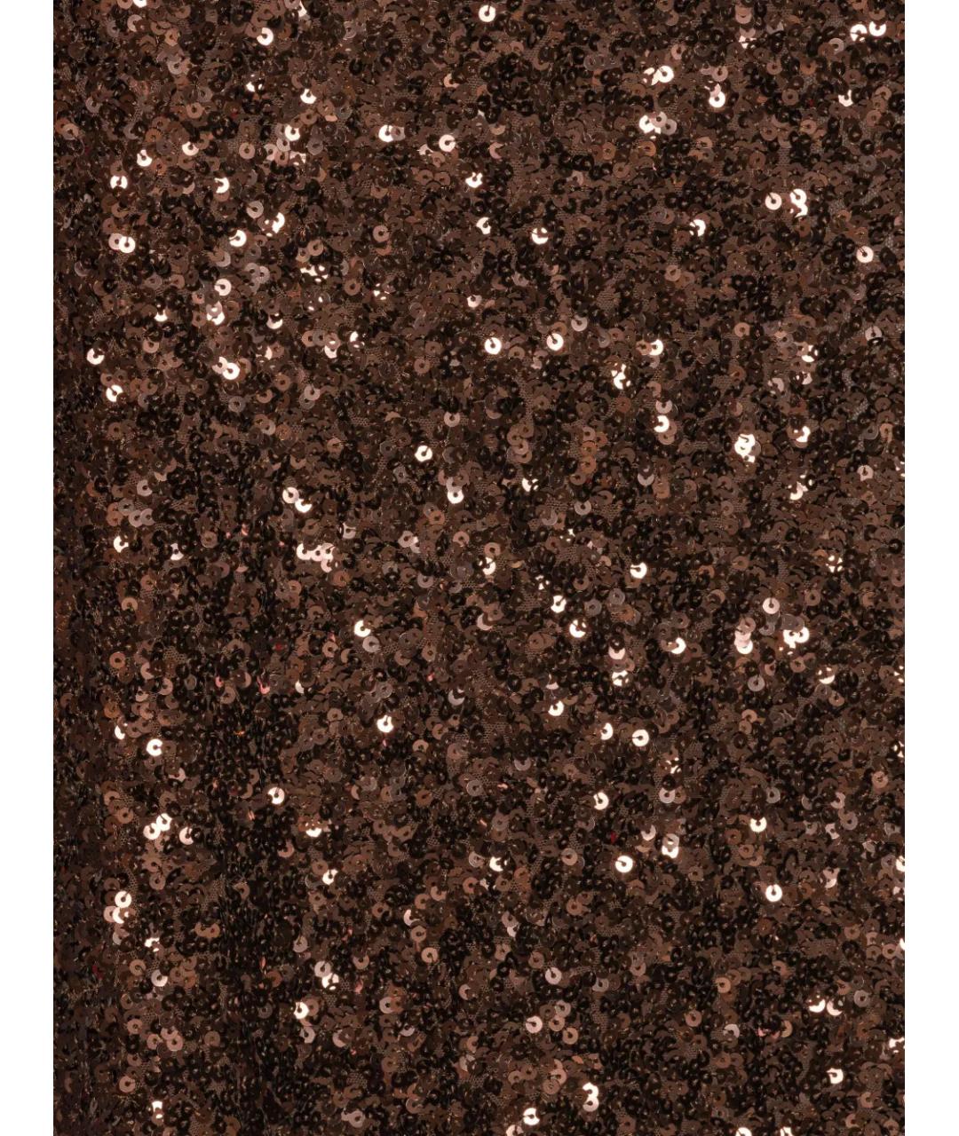 ROTATE Коричневое полиэстеровое вечернее платье, фото 5