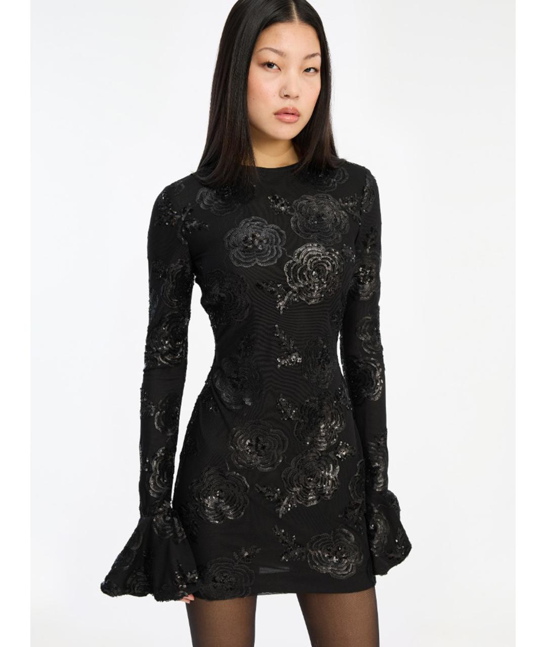 ROTATE Черное полиэстеровое коктейльное платье, фото 2