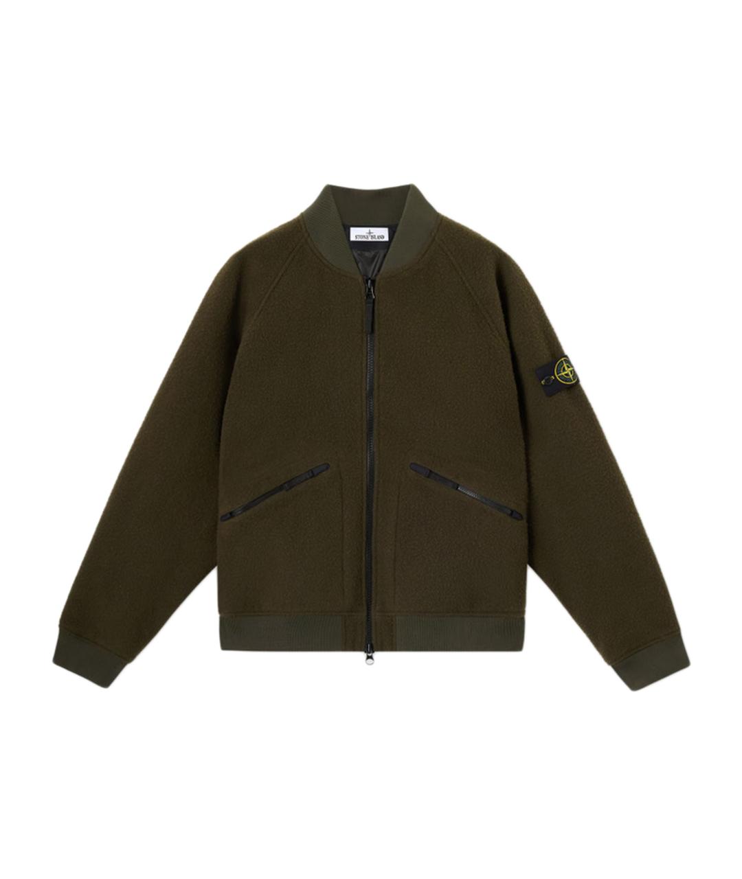 STONE ISLAND Зеленая шерстяная куртка, фото 1