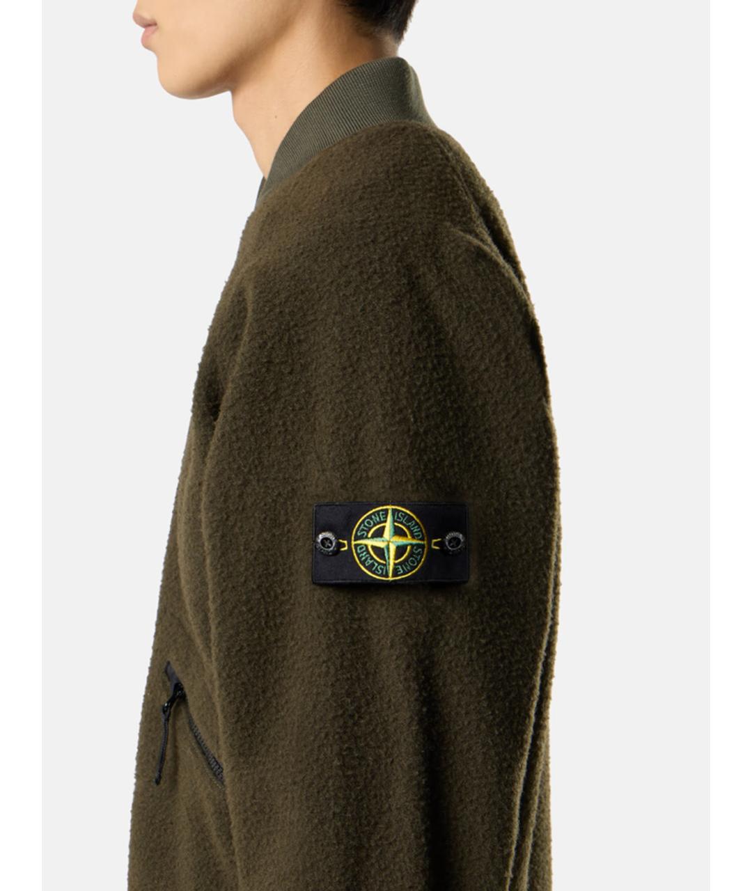 STONE ISLAND Зеленая шерстяная куртка, фото 4