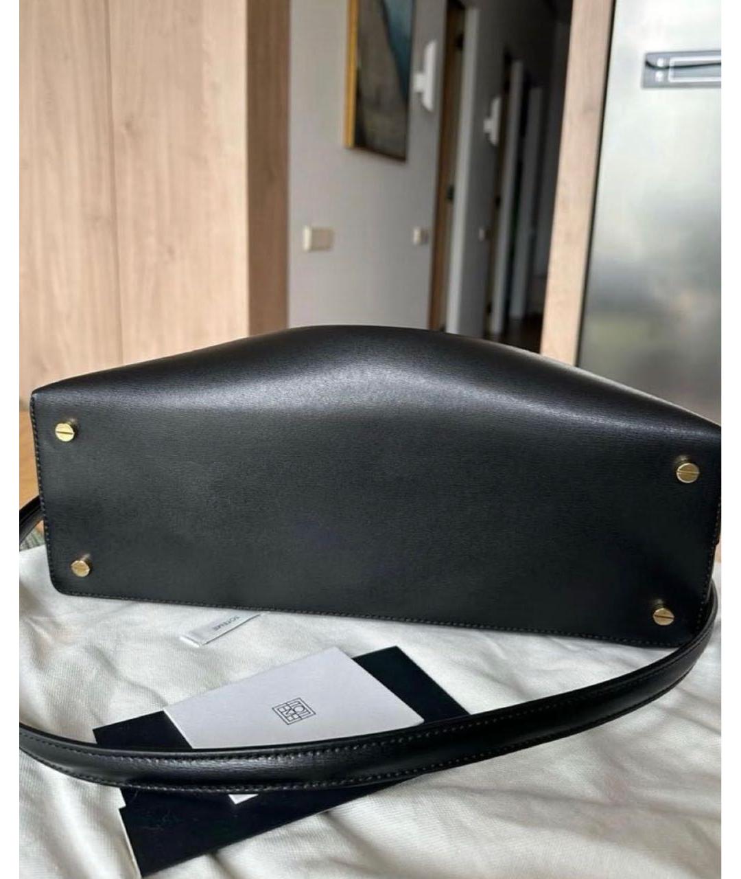 TOTEME Черная кожаная сумка с короткими ручками, фото 4