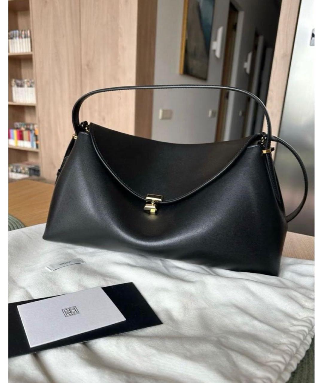 TOTEME Черная кожаная сумка с короткими ручками, фото 2