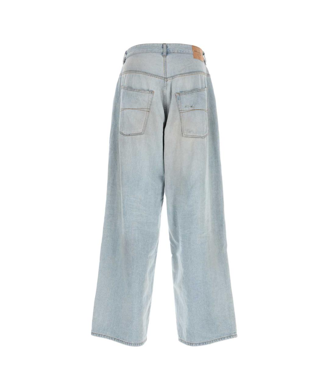 BALENCIAGA Голубые хлопковые прямые джинсы, фото 2