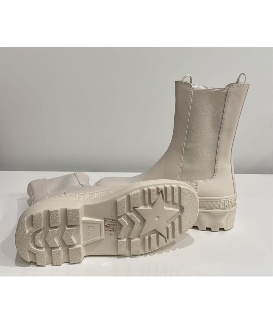 CHRISTIAN DIOR Белые кожаные ботинки, фото 5