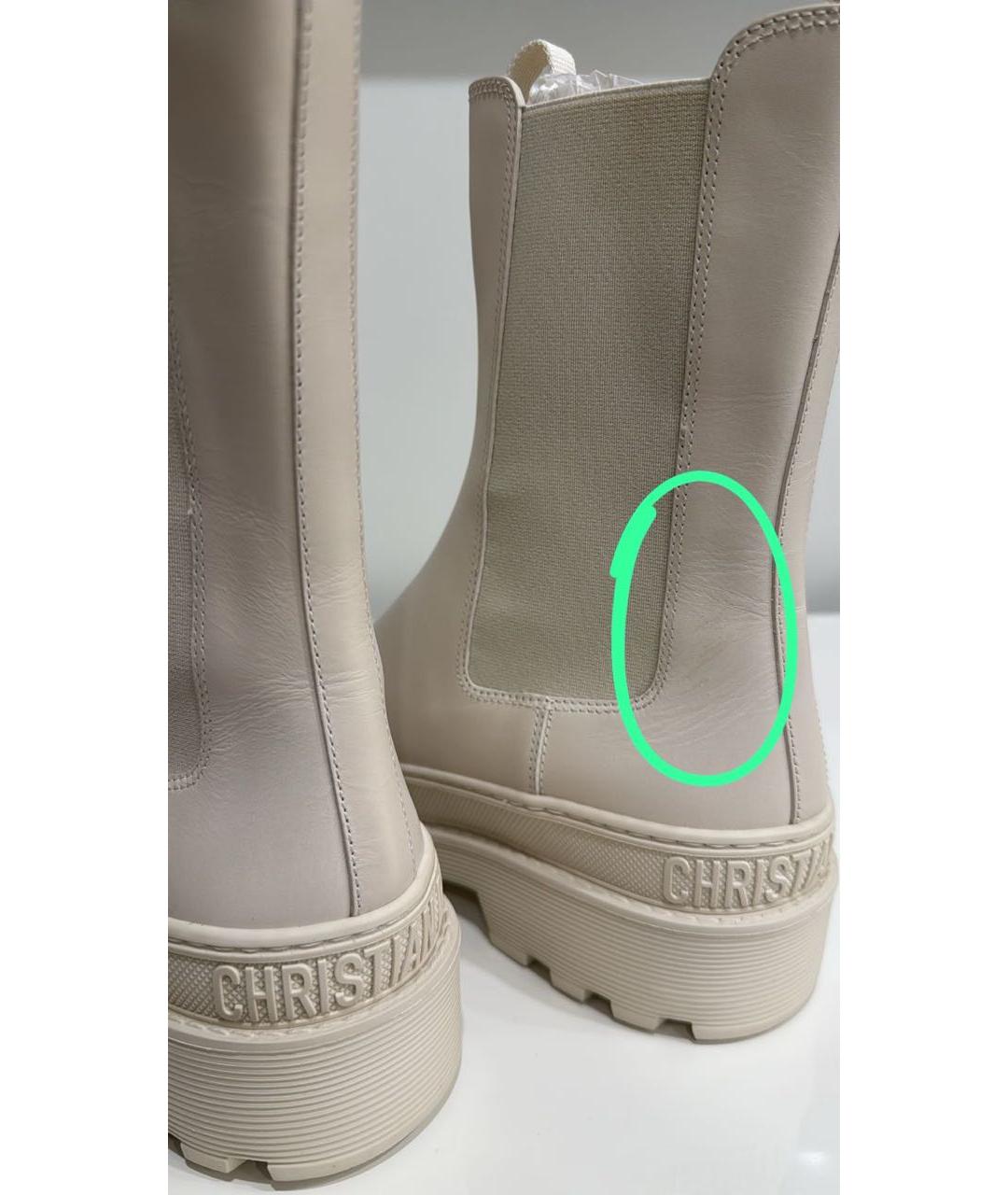 CHRISTIAN DIOR Белые кожаные ботинки, фото 7