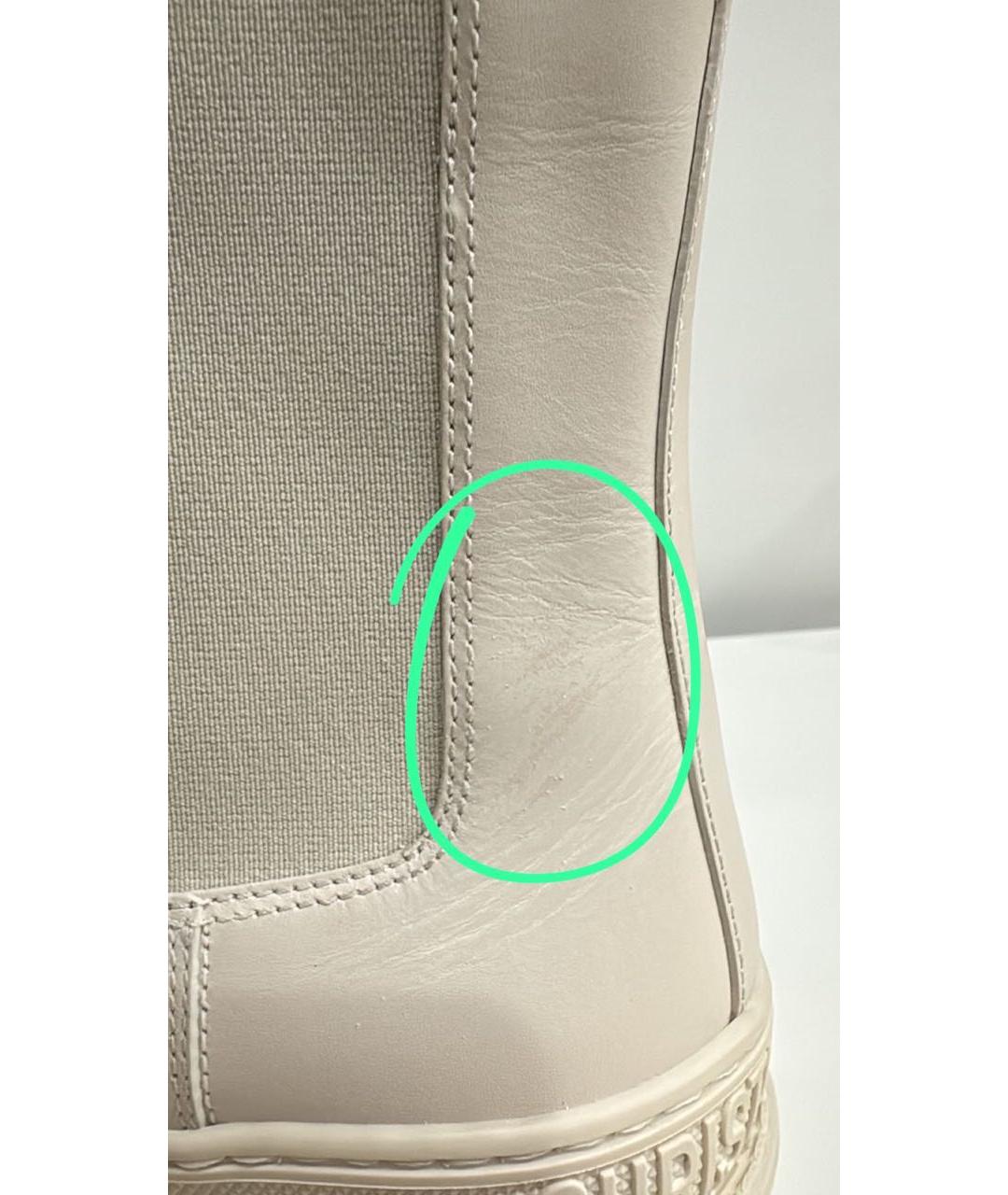 CHRISTIAN DIOR Белые кожаные ботинки, фото 6