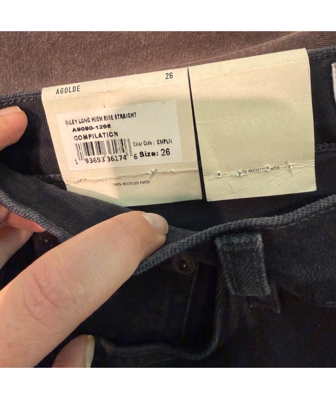 AGOLDE Черные хлопковые прямые джинсы, фото 6