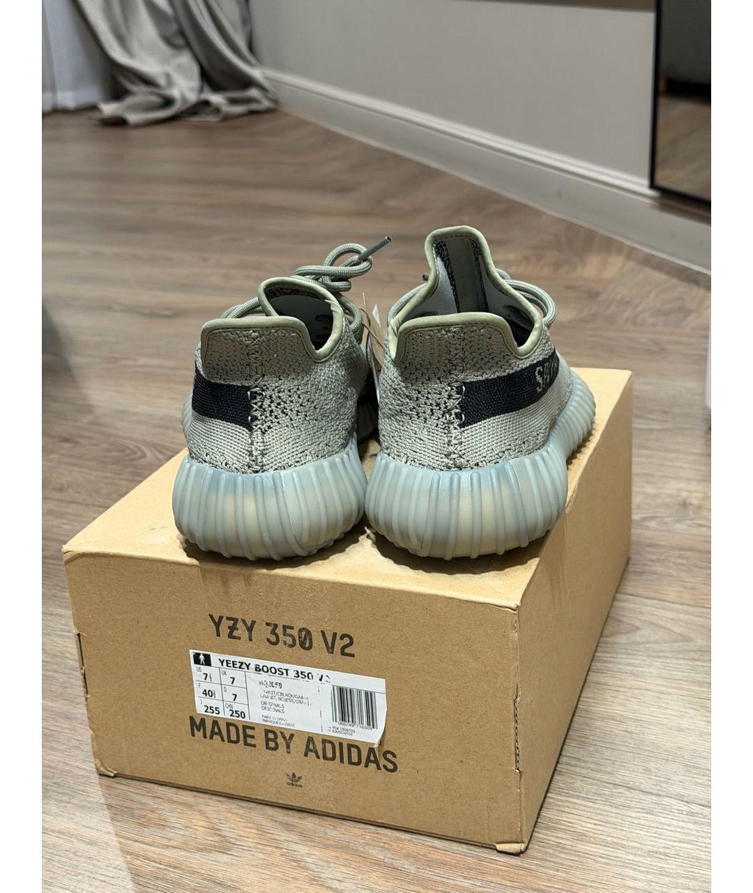 ADIDAS YEEZY Зеленые синтетические кроссовки, фото 4