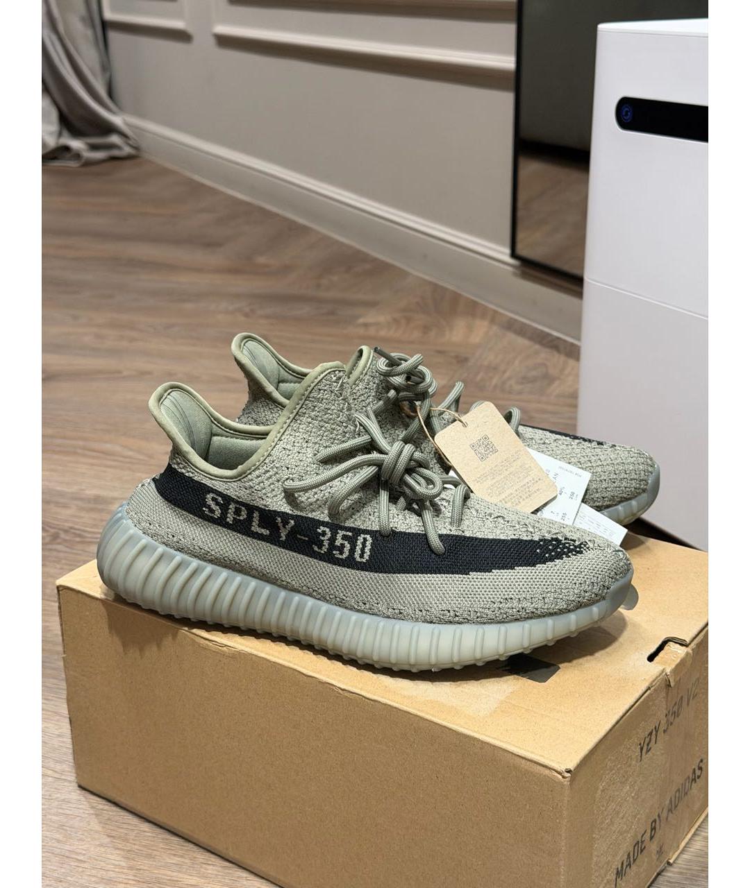 ADIDAS YEEZY Зеленые синтетические кроссовки, фото 7