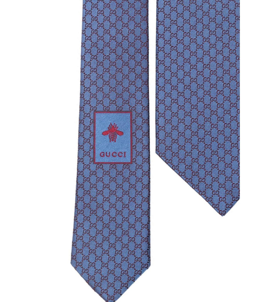 GUCCI Синий шелковый галстук, фото 3