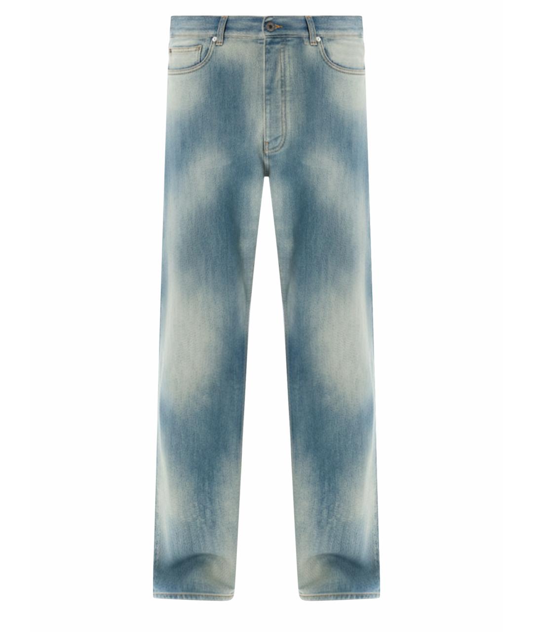 OFF-WHITE Синие полиэстеровые повседневные брюки, фото 1