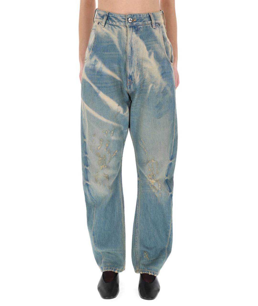 VIVIENNE WESTWOOD Голубые хлопковые прямые джинсы, фото 5