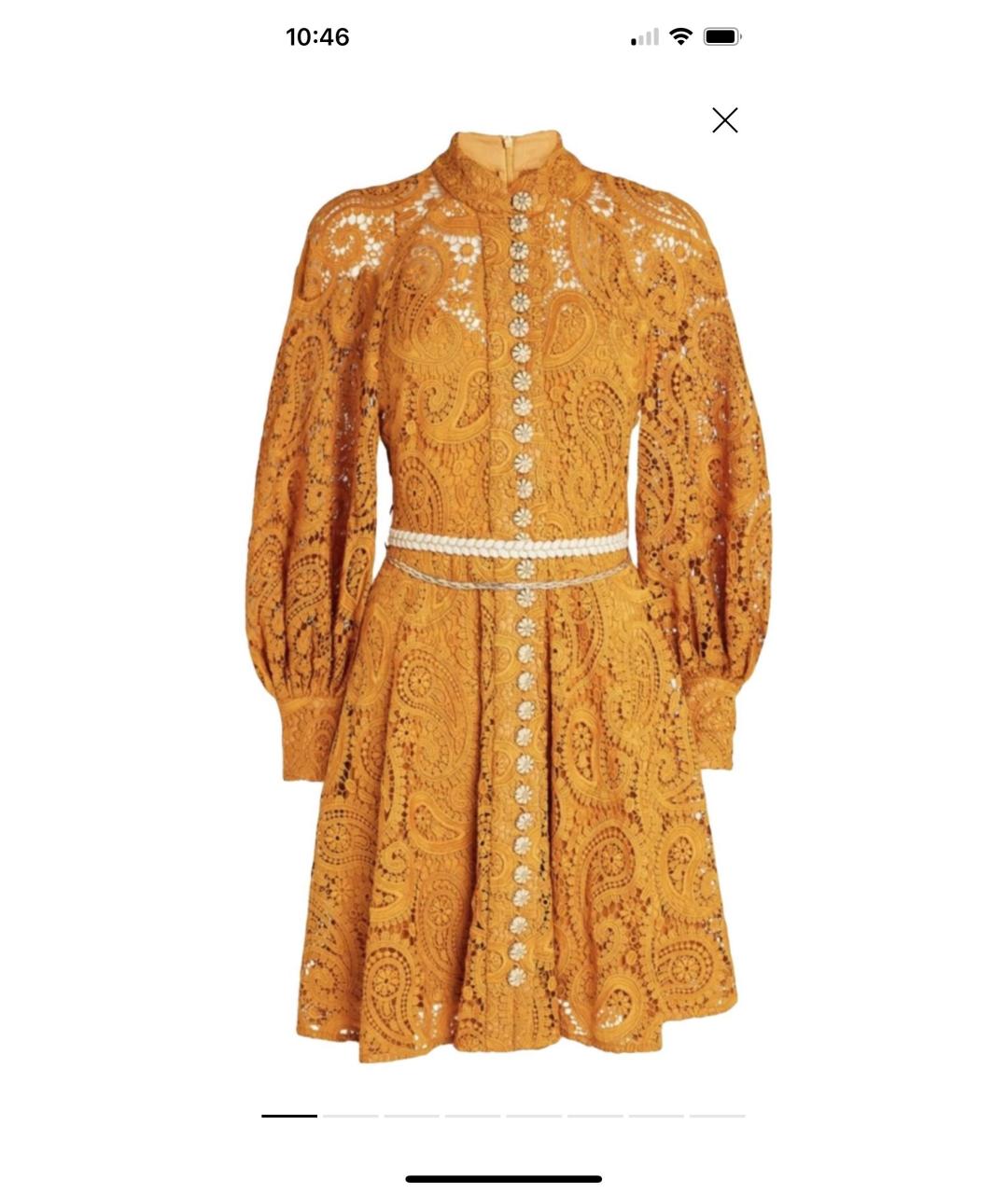 ZIMMERMANN Оранжевое хлопковое коктейльное платье, фото 9